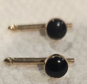 Elegant Black and Gold Cuff Links